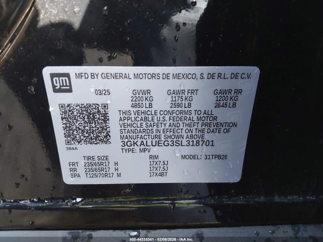 3GKALUEG3SL318701 GMC Terrain Awd Elevation