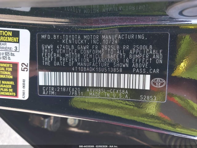 4T1DBADK1SU513858 Toyota CAMRY SE