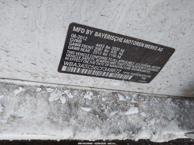 Aukcja sprzedaży 2012 Bmw 328i, vin: WBA3A5C56CF349872, numer aukcji: 44335449