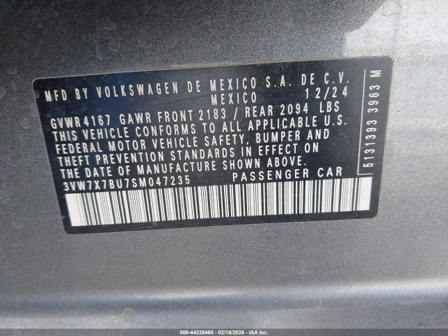 3VW7X7BU7SM047235 Volkswagen Jetta 1.5t Se
