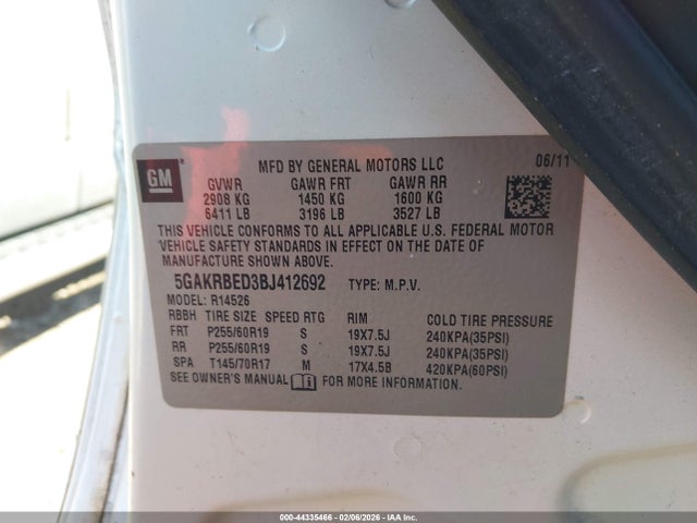Продажа на аукционе авто 2011 Buick Enclave 1xl, vin: 5GAKRBED3BJ412692, номер лота: 44335466