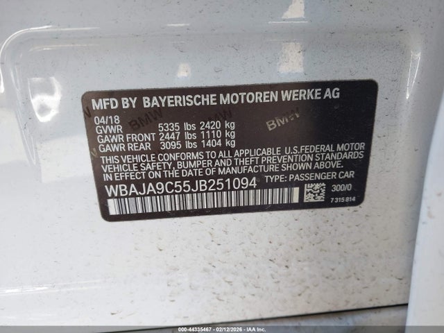 2018 BMW 530E WBAJA9C55JB251094 Photo 8