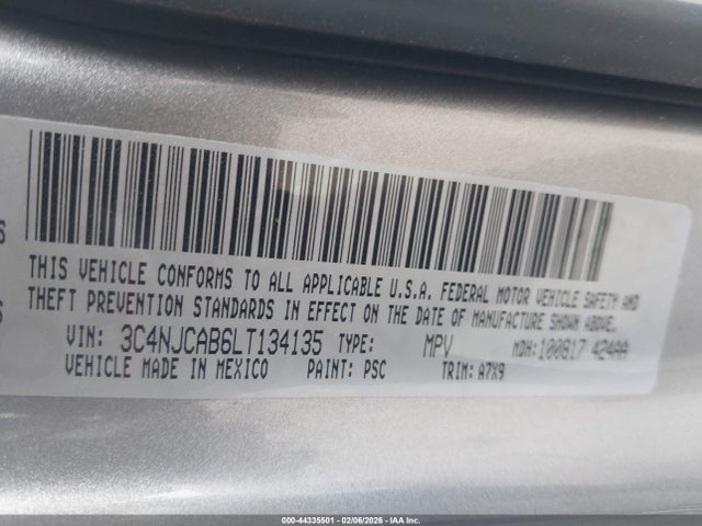 3C4NJCAB6LT134135 Jeep Compass Sport Fwd