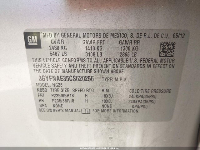 2012 CADILLAC SRX 3GYFNAE35CS620256 Photo 8