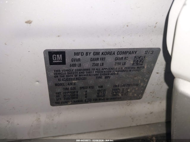 Aukcja sprzedaży 2014 Buick Encore Leather, vin: KL4CJGSBXEB631331, numer aukcji: 44335573