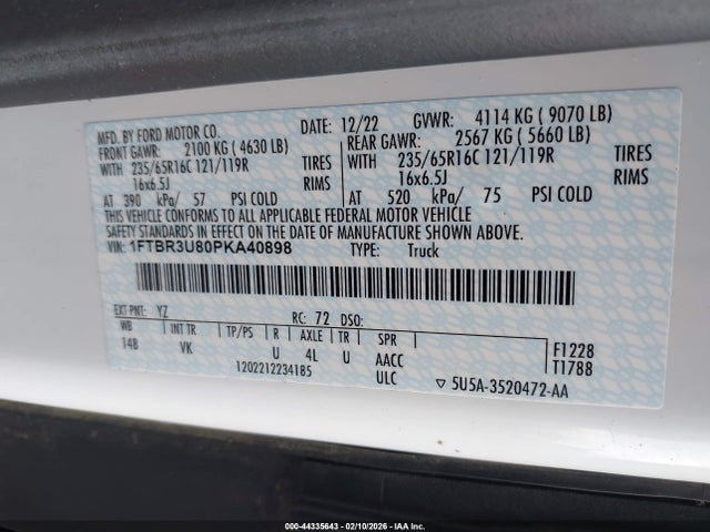 Ford Transit-250 Cargo Van 2023 1FTBR3U80PKA40898 Image 9