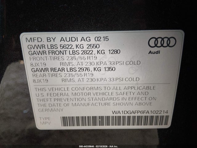 2015 AUDI Q5 WA1DGAFP6FA102214 Photo 8
