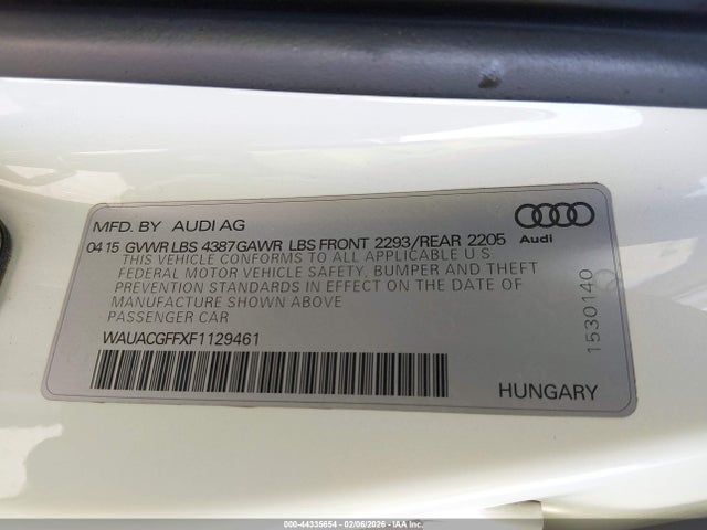 2015 AUDI A3 WAUACGFFXF1129461 Photo 8