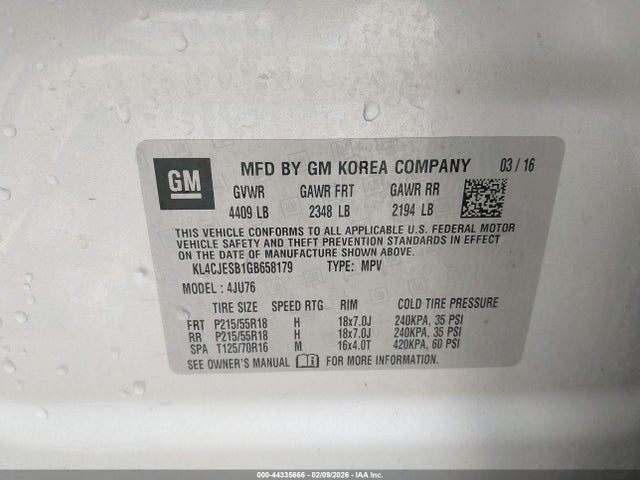 KL4CJESB1GB658179 Buick Encore