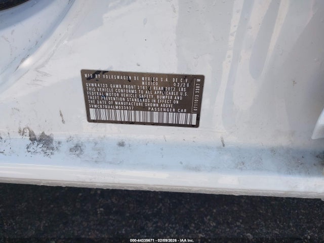 44335671 :رقم المزاد ، 3VWCB7BU4LM033937 vin ، 2020 Volkswagen Jetta 1.4t R-line/1.4t S/1.4t Se مزاد بيع