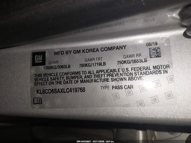 Chevrolet Spark Fwd 1lt Automatic 2020 KL8CD6SAXLC419768 Image 9
