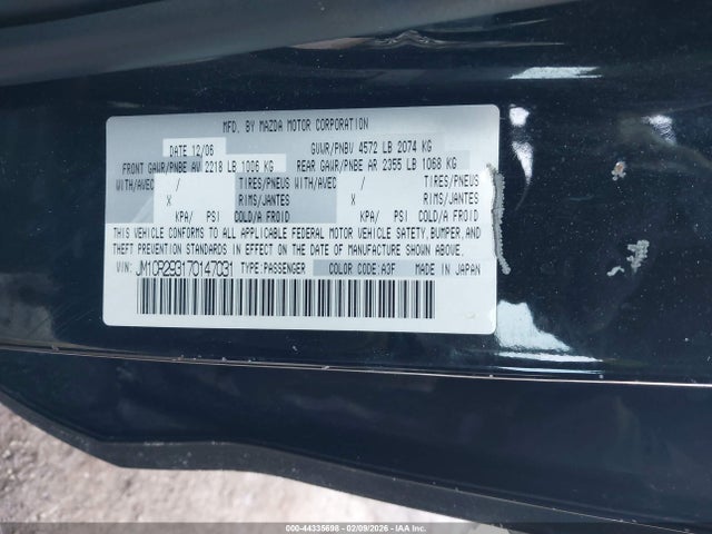 Aukcja sprzedaży 2007 Mazda Mazda5 Sport, vin: JM1CR293170147031, numer aukcji: 44335698