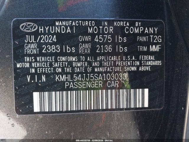 KMHL54JJ5SA103033 Hyundai Sonata Hybrid Limited