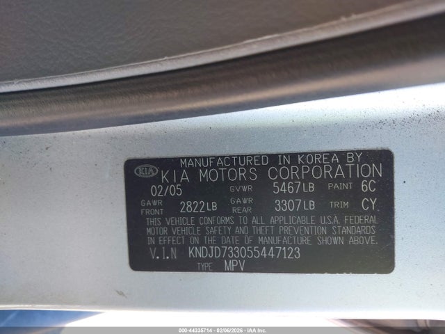 2005 KIA SORENTO KNDJD733055447123 Photo 8