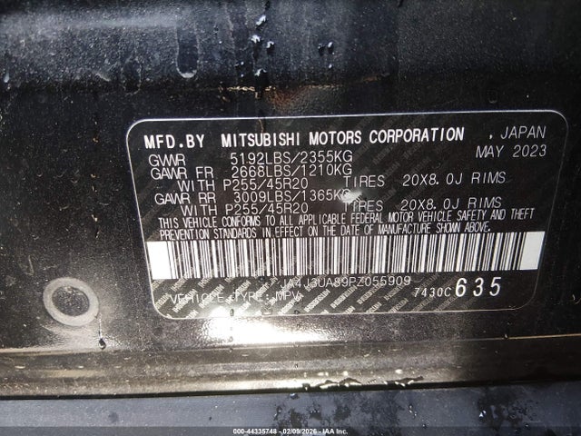 2023 MITSUBISHI OUTLANDER JA4J3UA89PZ055909 Photo 8