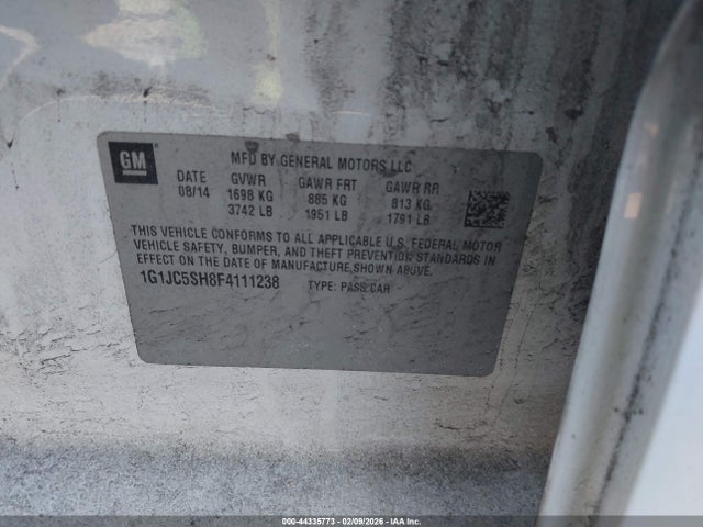 2015 CHEVROLET SONIC 1G1JC5SH8F4111238 Photo 8