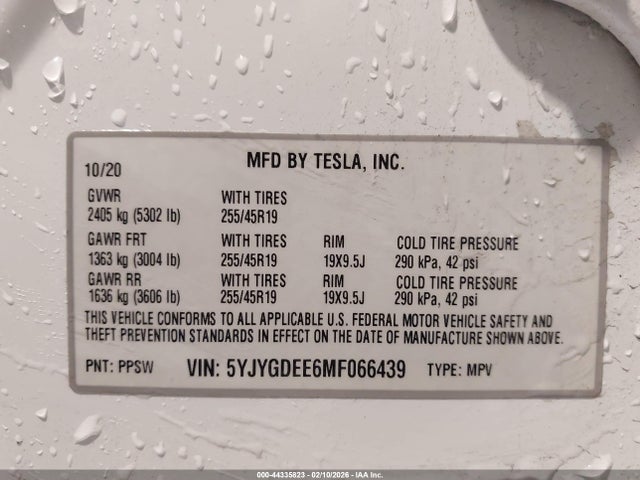 2021 TESLA MODEL Y 5YJYGDEE6MF066439 Photo 8