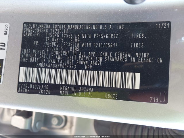 2022 TOYOTA COROLLA CROSS 7MUAAAAG8NV004973 Photo 8