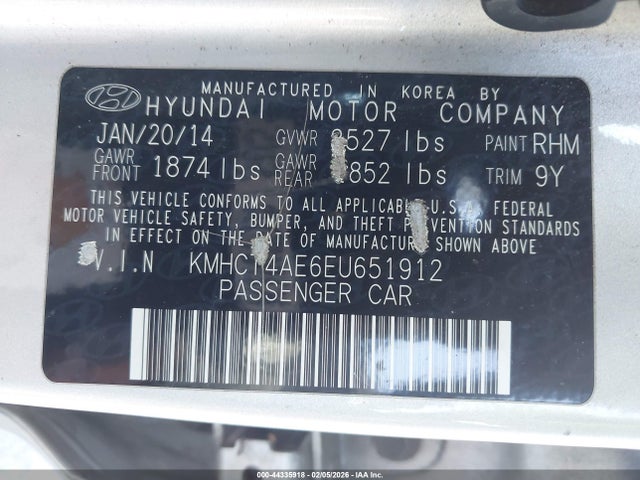 KMHCT4AE6EU651912 Hyundai ACCENT GLS