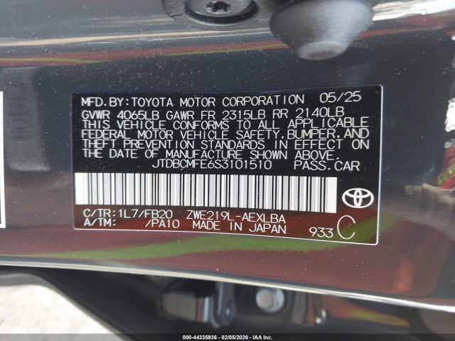 Toyota Corolla Hybrid Le 2025 JTDBCMFE6S3101510 Image 9