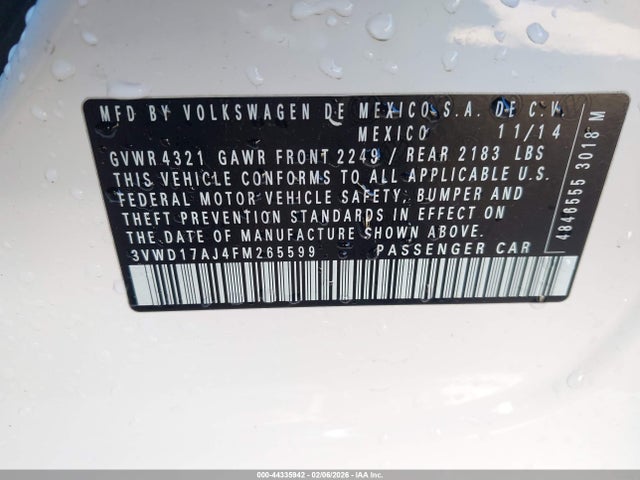 2015 VOLKSWAGEN JETTA 3VWD17AJ4FM265599 Photo 8