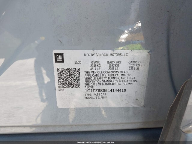 1G1FZ6S05L4144410 Chevrolet Bolt Ev Fwd Premier