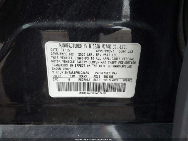 JN1BV7AR5FM402486 Infiniti Q50 Premium