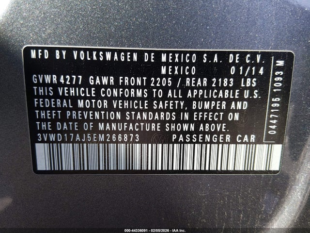 2014 VOLKSWAGEN JETTA 3VWD17AJ5EM266873 Photo 8