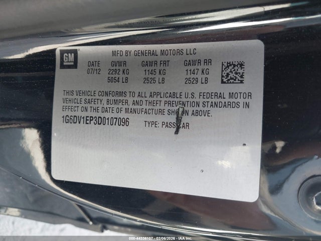 Aukcja sprzedaży 2013 Cadillac Cts-v, vin: 1G6DV1EP3D0107096, numer aukcji: 44336107