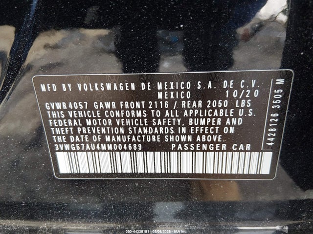 2021 VOLKSWAGEN GOLF 3VWG57AU4MM004689 Photo 8