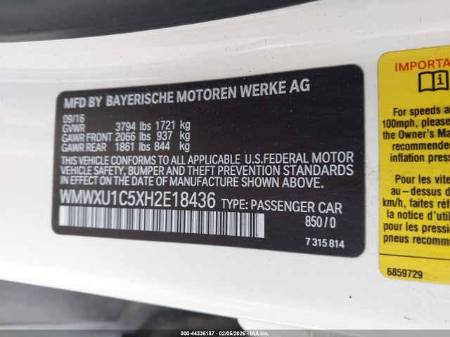 2017 MINI HARDTOP WMWXU1C5XH2E18436 Photo 8