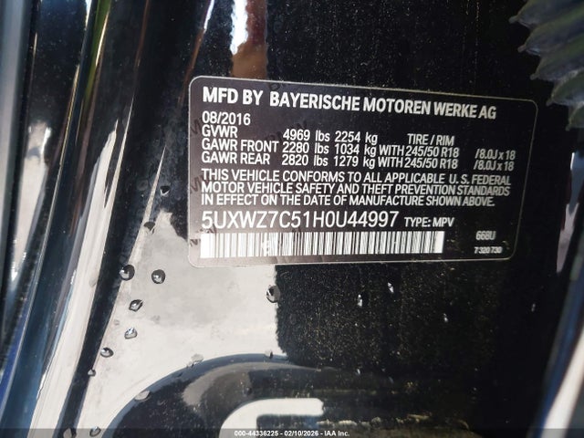 Продаж на аукціоні авто 2017 Bmw X3 Sdrive28i, vin: 5UXWZ7C51H0U44997, номер лоту: 44336225