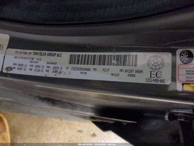2012 Chrysler 200 Limited მანქანა იყიდება აუქციონზე, vin: 1C3CCBCG9CN246081, აუქციონის ნომერი: 44336263