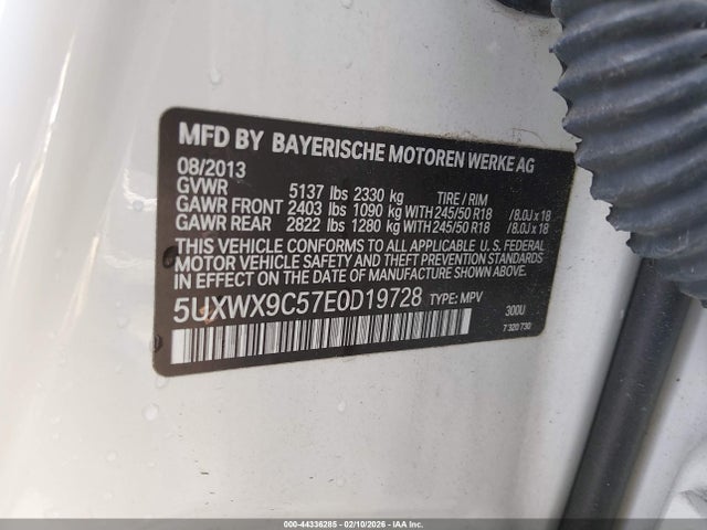 44336285 :رقم المزاد ، 5UXWX9C57E0D19728 vin ، 2014 Bmw X3 Xdrive28i مزاد بيع