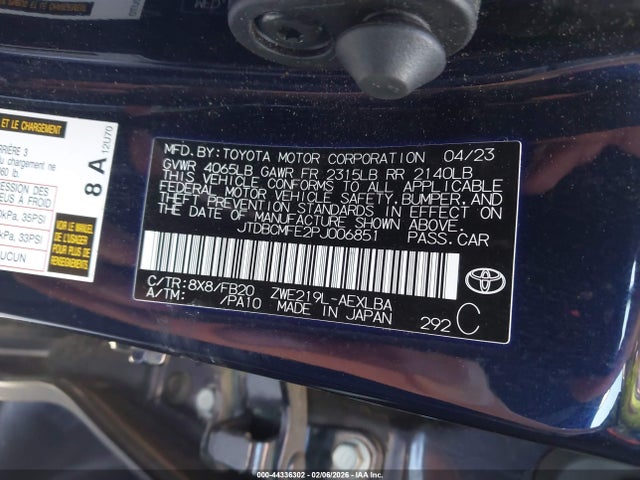 Toyota Corolla Hybrid Le 2023 JTDBCMFE2PJ006851 Image 9
