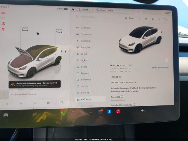 Aukcja sprzedaży 2023 Tesla Model Y Awd/long Range Dual Motor All-wheel Drive, vin: 7SAYGDEE0PF632473, numer aukcji: 44336323