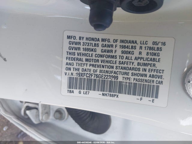 Honda CIVIC EX 2016 19XFC2F76GE223999 Image 9