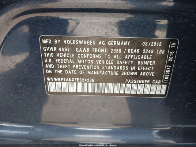 WVWBP7ANXFE824235 Volkswagen Cc 2.0t Sport
