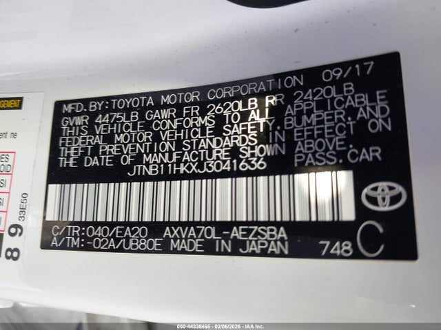 JTNB11HKXJ3041636 Toyota CAMRY SE