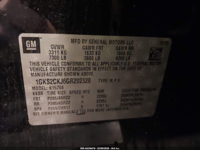 Продажа на аукционе авто 2016 Gmc Yukon Denali, vin: 1GKS2CKJ6GR202328, номер лота: 44336476