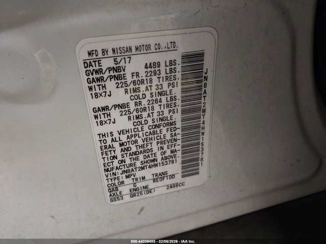 Nissan Rogue Sl 2017 JN8AT2MT4HW153781 Image 9