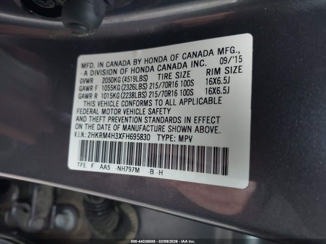 2HKRM4H3XFH695830 Honda CR-V LX