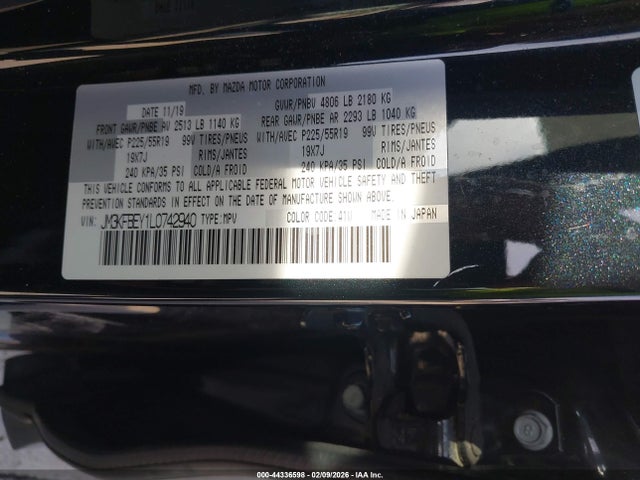 2020 Mazda Cx-5 Signature მანქანა იყიდება აუქციონზე, vin: JM3KFBEY1L0742940, აუქციონის ნომერი: 44336598