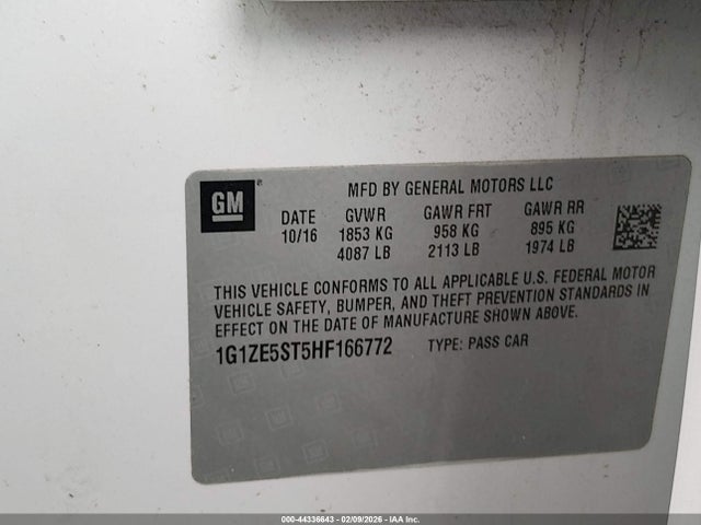 Chevrolet MALIBU 1LT 2017 1G1ZE5ST5HF166772 Image 9
