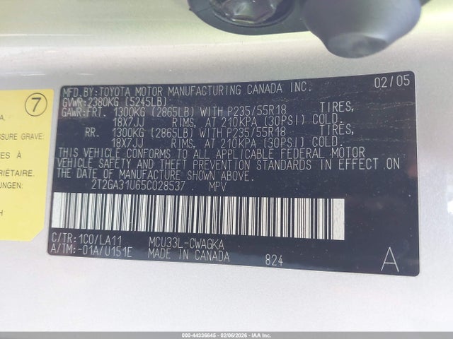 Aukcja sprzedaży 2005 Lexus Rx 330, vin: 2T2GA31U65C028537, numer aukcji: 44336645