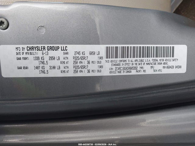 Продажа на аукционе авто 2013 Chrysler Town & Country Touring, vin: 2C4RC1BG0DR805992, номер лота: 44336738