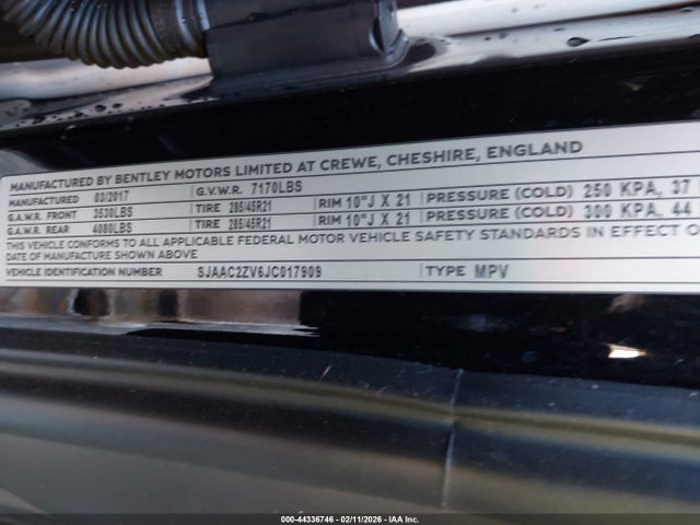 2018 BENTLEY BENTAYGA SJAAC2ZV6JC017909 Photo 8