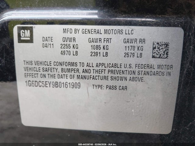 Aukcja sprzedaży 2011 Cadillac Cts Standard, vin: 1G6DC5EY9B0161909, numer aukcji: 44336748