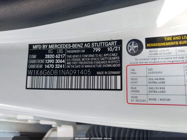 2022 MERCEDES-BENZ S 500 W1K6G6DB1NA091405 Photo 8