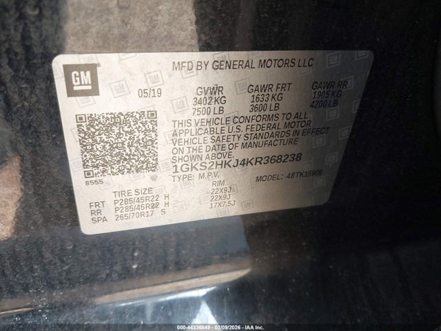 Aukcja sprzedaży 2019 Gmc Yukon Xl Denali, vin: 1GKS2HKJ4KR368238, numer aukcji: 44336849